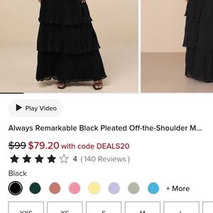 Lulu's Black Pleated Maxi Dress